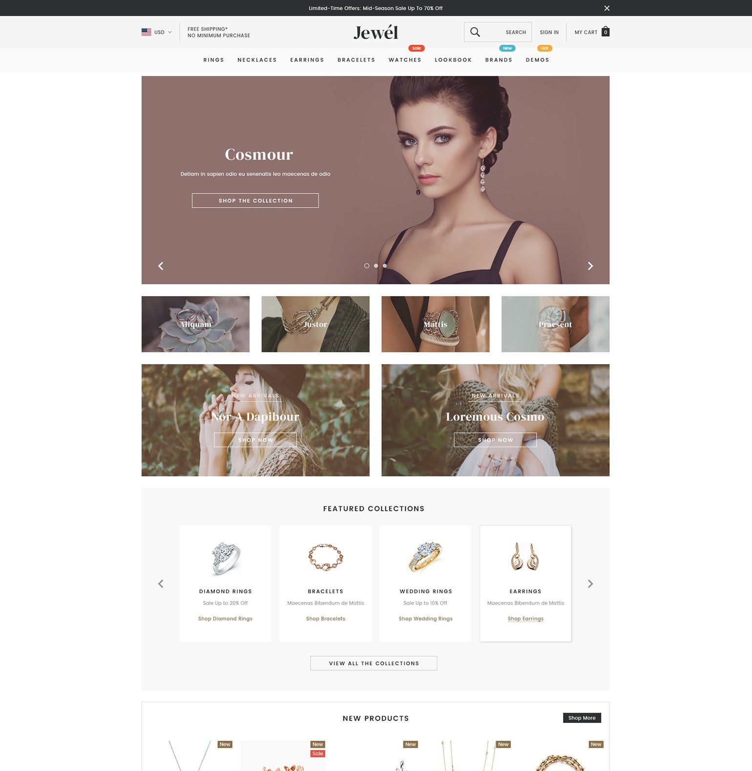 Jewel | Jewelry & Accessories Ecommerce Website Template | HaloThemes