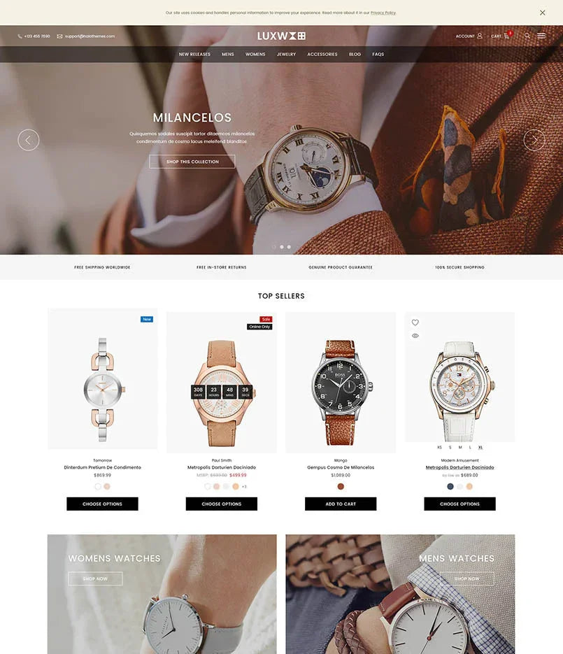 Luxwatch Premium Watch Accessories Ecommerce Template